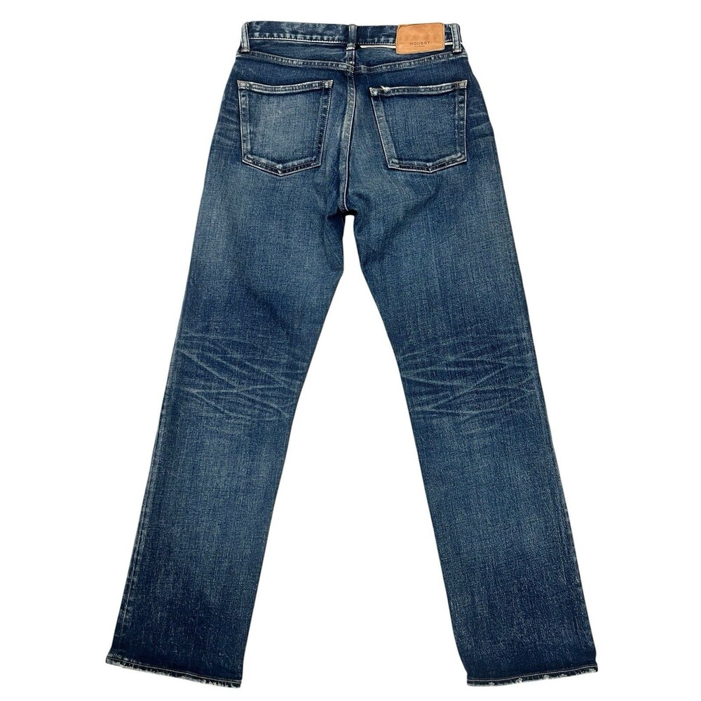 MOUSSY Jeans Straight Leg Button Fly High Waist Blue Denim Women's Size 26 - Picture 2 of 9
